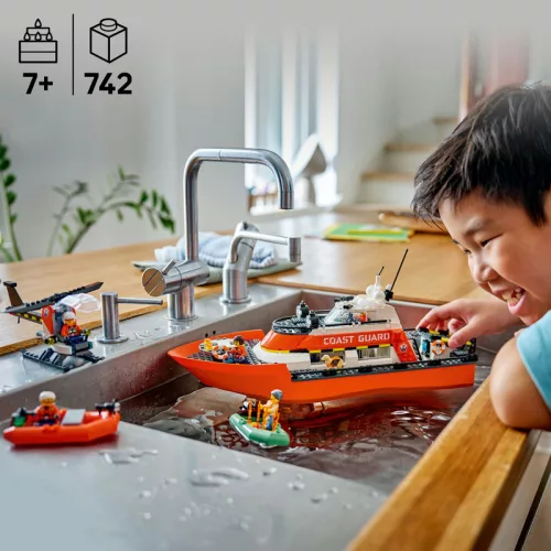 LEGO City Exploration 60504 Parti őrség mentőcsónak és helikopter