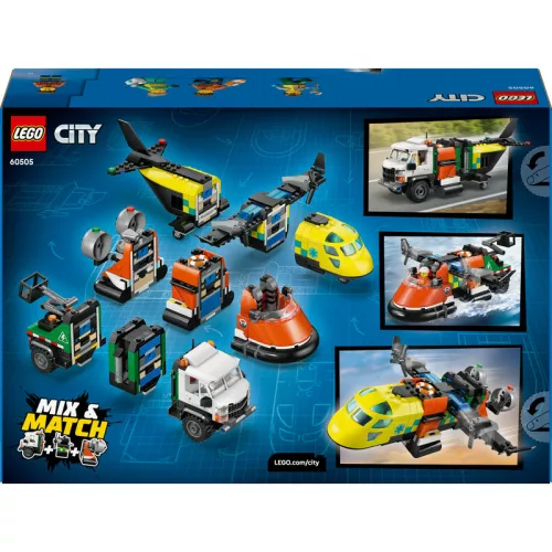 LEGO City Great Vehicles 60505 Repülőgép, emelőkosaras kocsi és légpárnás jármű remix