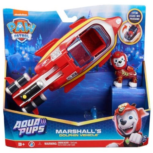 Mancs Őrjárat Aqua Pups - Marshall figura Dolphin járművel