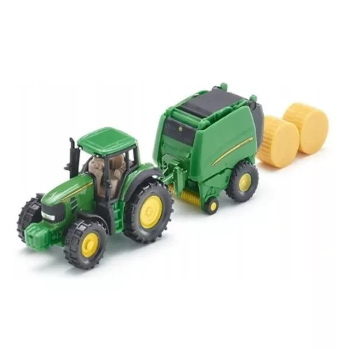 SIKU 1665 John Deere traktor bálázóval