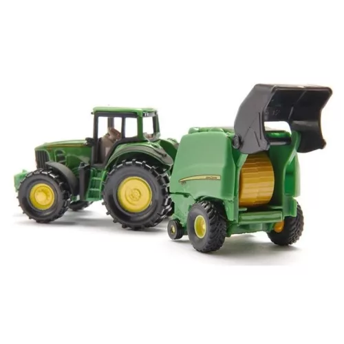 SIKU 1665 John Deere traktor bálázóval