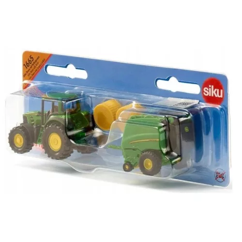 SIKU 1665 John Deere traktor bálázóval