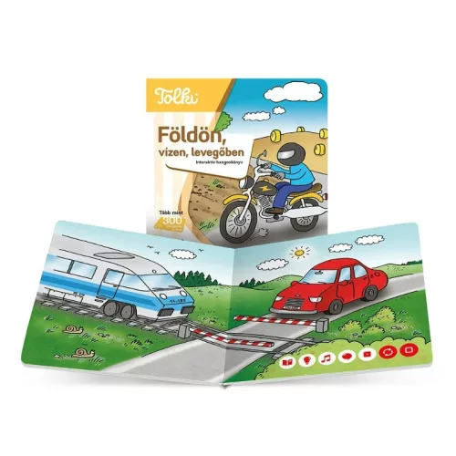 Tolki Interaktív foglalkoztató hangoskönyv – Földön, vízen, levegőben