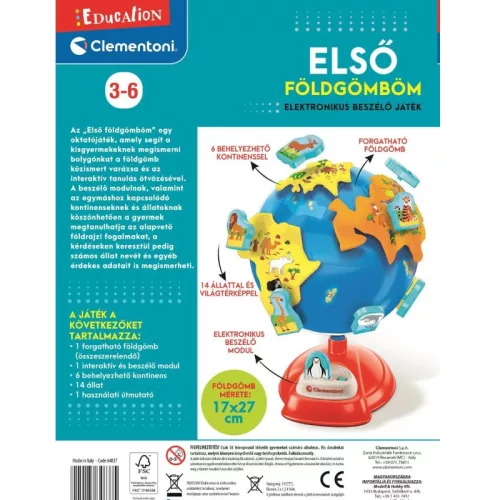Clementoni 64837 Első Földgömböm interaktív oktató játék