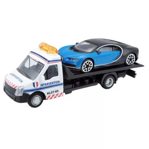 Bburago 1:43 játékautó – Street Fire autómentő tréler és játékautó: Intervention KL57-65