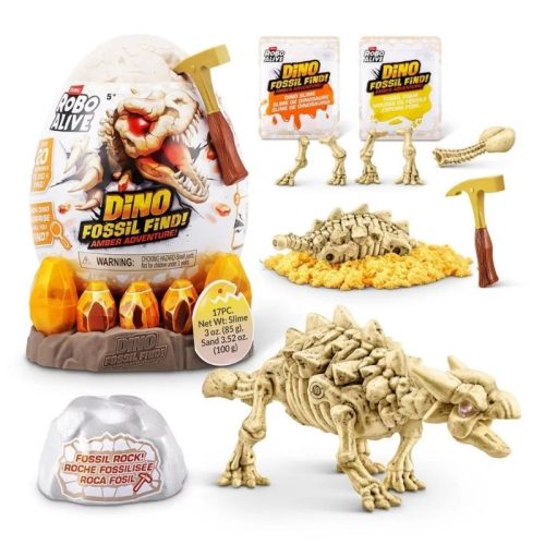 Robo Alive dinó fosszília – Borostyán kaland meglepetés szett