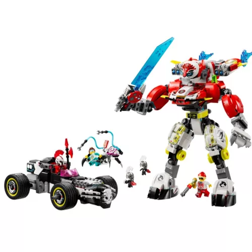 LEGO DREAMZzz 71497 Cooper tigrisrobotja és Zero hot rodautója
