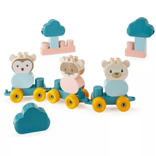 Écoiffier BB Abrick didaktikus kisvonat építőjáték elemekkel