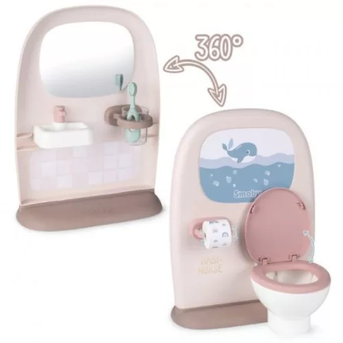 Smoby Baby Nurse 220380 babafürdőszoba WC-vel és mosdóval