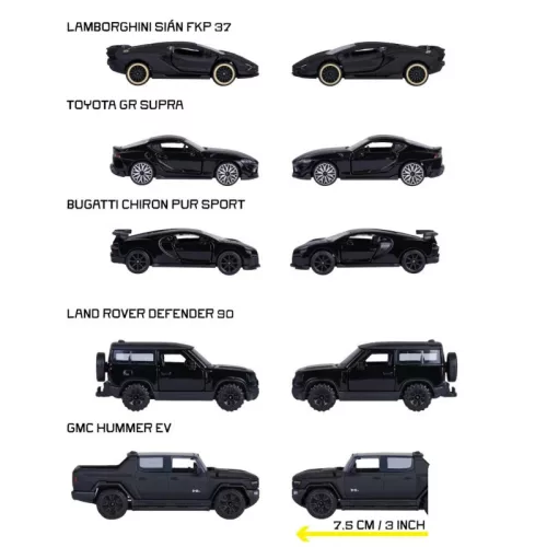 Majorette Ready for the Ride? Black Edition kisautó szett (5 db, 1:64)