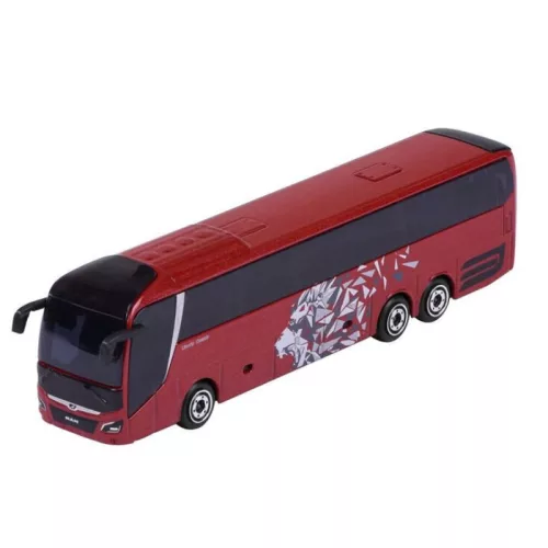 Majorette City MAN fém játékbusz – MAN Lion's Coach L bordó oroszlános busz