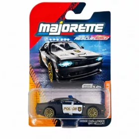 Majorette Premium Rescue World fém kisautó – Dodge Challenger SRT Hellcat rendőrautó (1:64)