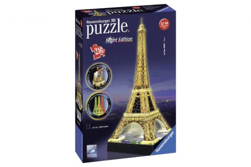 Ravensburger 12579 Night Edition 3D puzzle - Világító Eiffel torony (216 db-os)