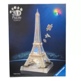 Ravensburger Iconics 3D puzzle – Világító Eiffel-torony (243 db-os)