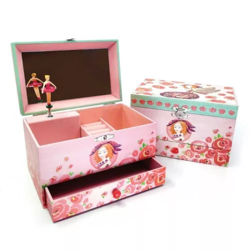 Zenélő ékszerdoboz tükörrel és fiókkal – Amphitrite