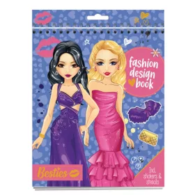 Besties – Lila divattervező füzet matricákkal és sablonokkal