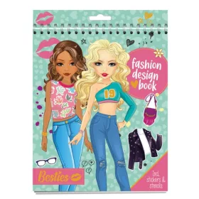 Besties – Zöld divattervező füzet matricákkal és sablonokkal