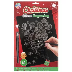 Grafix Karácsonyi ezüst képkarcoló A4