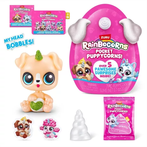 Zuru Rainbocorns Pocket Puppycorn kisméretű meglepetés tojás játékfigurával (1 db)