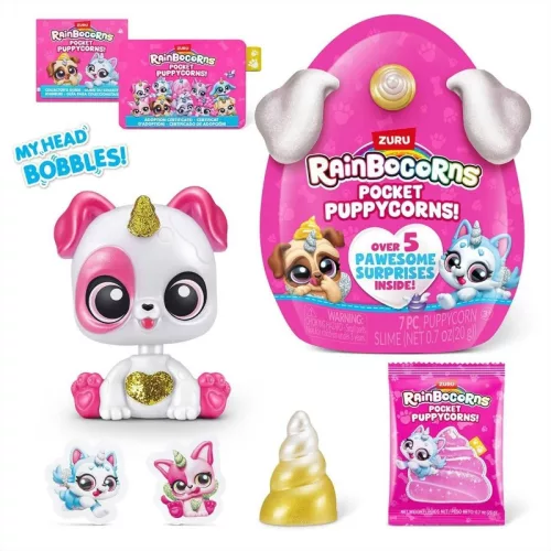 Zuru Rainbocorns Pocket Puppycorn kisméretű meglepetés tojás játékfigurával (1 db)