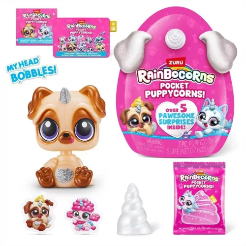 Zuru Rainbocorns Pocket Puppycorn kisméretű meglepetés tojás játékfigurával (1 db)