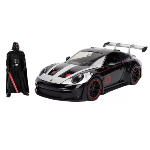 Jada Toys Star Wars – Darth Vader & Porsche 911 GT3 RS (992) fém autómodell figurával, 1:24