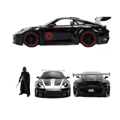 Jada Toys Star Wars – Darth Vader & Porsche 911 GT3 RS (992) fém autómodell figurával, 1:24