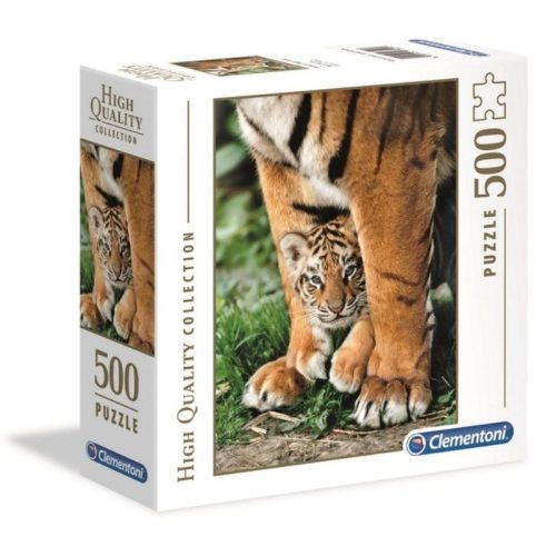 Clementoni 97321 High Quality Collection puzzle négyzet alakú dobozban - Bengáli tigris kölyök (500 db)