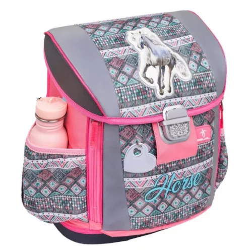 Belmil Merevfalú iskolatáska Customize-me 404-20/AG Horse Aruba Blue