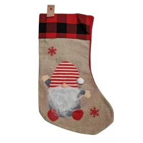 Karácsonyi zokni manós díszítéssel – 44x27 cm