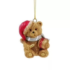 Karácsonyi díszítés – Dobot tartó maci függődísz