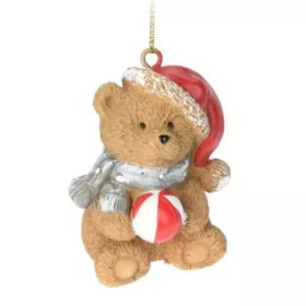 Karácsonyi dísz – Labdát tartó maci