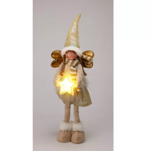 Álló LED angyal csillaggal – 55 cm