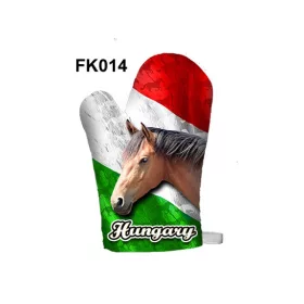   Edényfogó kesztyű Barna ló mintával és Hungary felirattal