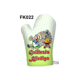 Edényfogó kesztyű Grillezés királya mintával