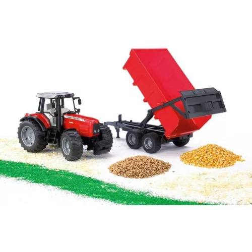 Bruder 02045 Massey Ferguson 7480 traktor pótkocsival