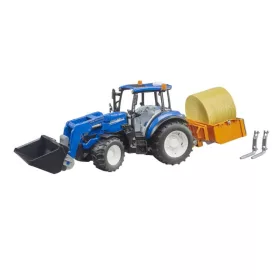 Bruder New Holland T5.120 traktor homlokrakodóval és tartozékokkal
