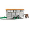 Bruder 02227 Állatszállító pótkocsi tehén figurával
