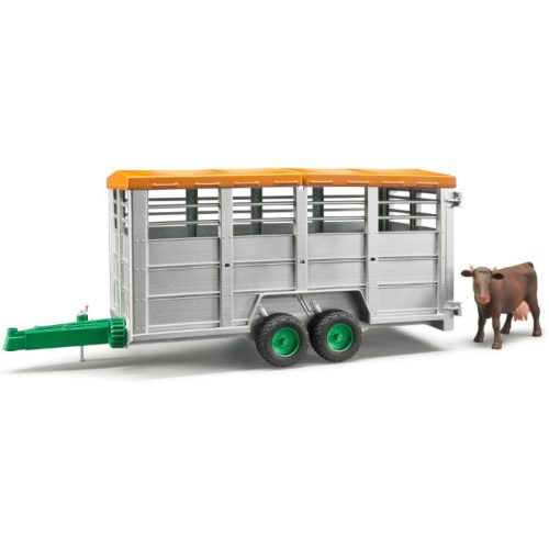 Bruder 02227 Állatszállító pótkocsi tehén figurával