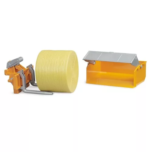 Bruder 02353 traktor kiegészítő – szállítóláda és villák körbálával