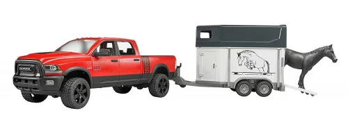 Bruder 02501 RAM 2500 Pickup Truck Power Wagon lószállító utánfutóval