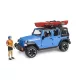 Bruder 02529 Jeep Wrangler Rubicon Unlimited autómodell kajakkal és figurával