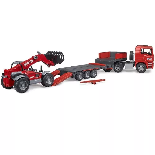 Bruder 02774 MAN TGA tréler Manitou rakodóval