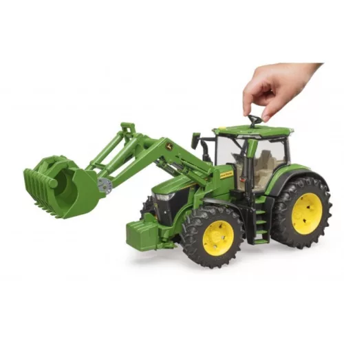 Bruder 3151 John Deere 7R 350 traktor homlokrakodóval