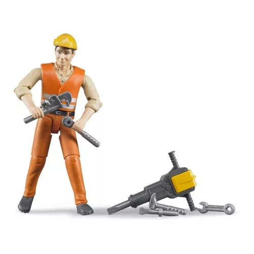 Bruder 60020 Bworld építőipari munkás munkaeszközökkel