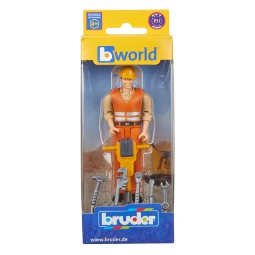 Bruder 60020 Bworld építőipari munkás munkaeszközökkel