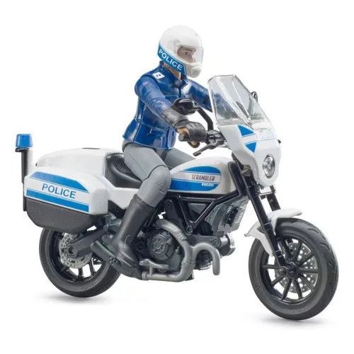 Bruder 62731 Bworld Scrambler Ducati rendőrmotor rendőrrel