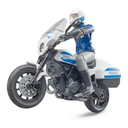 Bruder 62731 Bworld Scrambler Ducati rendőrmotor rendőrrel