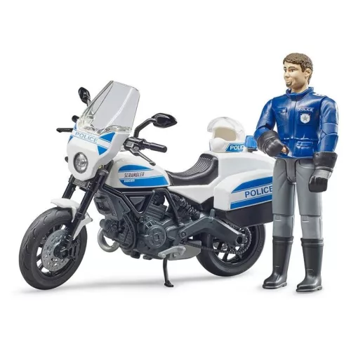 Bruder 62731 Bworld Scrambler Ducati rendőrmotor rendőrrel