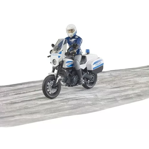 Bruder 62731 Bworld Scrambler Ducati rendőrmotor rendőrrel